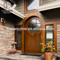 Top Round Circle Solid Wood Hinged Door Customizable Entry Wood Door